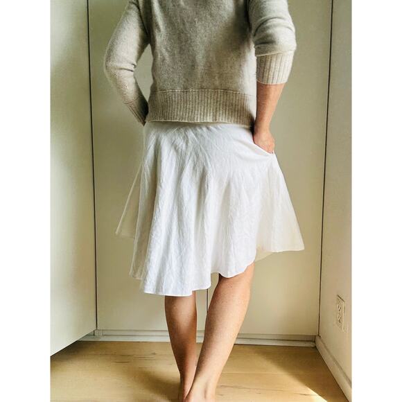 90s Lauren RL Off White Linen A Line skirt Size 2 Drop Waist Layering Classic - Picture 8 of 11